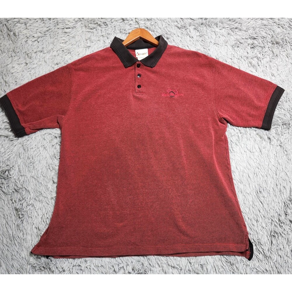 Vintage Walt Disney‎ World Polo Shirt Mens XL Mickey Mouse Embroidered 90s Red
